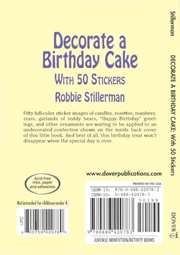 Decorate a Birthday Cake: With 50 Stickers (Dover Little Activity Books: Holidays & Celebrations)