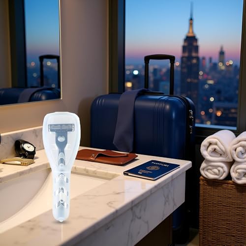 2Pcs Clear Portable Travel Men Manual Razor Protector Plastic Box Cover Container Storage Shaver Holder Protector Case Organizer Men's Electric Shaver Accessories