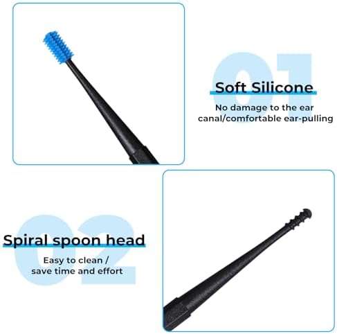 Piriuuo 9 Pcs Ear Wax Removal Tool Spiral Ear Wax Remover Silicone Ear Cleaning Kit Reusable Ear Cleaner Wax Remover for Ears Safe Ear Wax Removal Tool for Olders Adult Kids