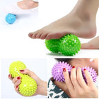 2 Pack Peanut Massage Ball Roller Spiky Double Lacrosse Balls Trigger Point for Stress Reflexology Foot Muscle Therapy Deep Tissue Relieve Strength Exercise Fitness Body