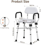 Wayes Padded Shower Chair with Arms and Back, Heavy Duty Shower Seat 500lbs with Reinforced Cross Bar, Adjustable Bath Bench and Stool for Seniors, Elderly, Disabled and Bariatric Adults
