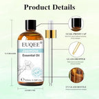 EUQEE 100ml Jasmine Essential Oil, Pure Jasmine Essential Oil for Diffuser, Massage, DIY Soap,Candle Making, Skin & Hair Care - 3.38 Fl Oz