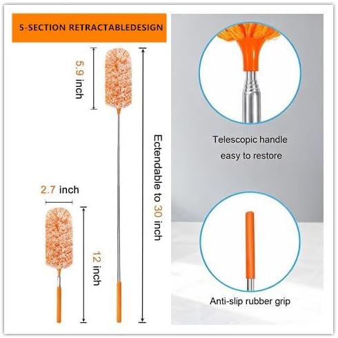 3 Pcs, [Microfiber] Hand [Duster] [Washable] Microfibre Cleaning Tool Extendable [Duster] s for Cleaning Office, Car, Computer, Air Condition