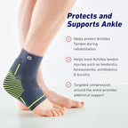 Neo-G Achilles Tendon Support With Silicone Tendon Cushion - Achilles Tendonitis Brace Ankle Support For Men And Women – Targeted Ankle Compression Sleeve - Breathable - Active Plus (Medium)