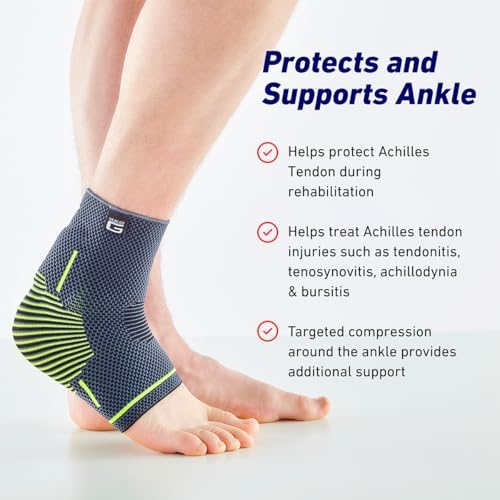 Neo-G Achilles Tendon Support With Silicone Tendon Cushion - Achilles Tendonitis Brace Ankle Support For Men And Women – Targeted Ankle Compression Sleeve - Breathable - Active Plus (Medium)