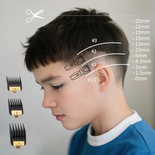 8 Pack Metal Clipper Guards Set for BaBylissPRO Barberology FX825, FX870, FX880, and FX673 Hair Clippers, Clipper Combs Replacement Guards-Cutting Lengths 1/16"-3/4"