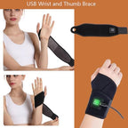 USB Wrist Brace Heating Pad Adjustable Heated Wrist Brace Wrap 3 Heating Levels Wrist Warmer Electric Heating Pad for Wrist and Hand Wrist Support to Relieve Pain