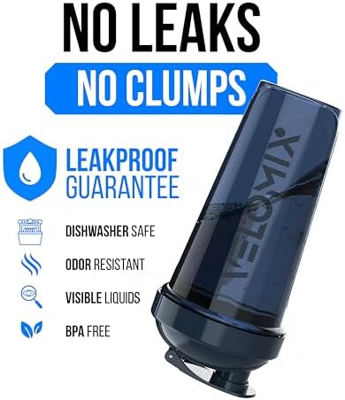 VELOMIX -4 PACK 28 Oz Protein Shaker Bottle for Protein Mixes - 4x Wire Whisk | Leak Proof Shaker Cups for Protein Shakes | Large, Stackable Protein Shaker Bottle Pack | Dishwasher Safe (Aqua Depths)