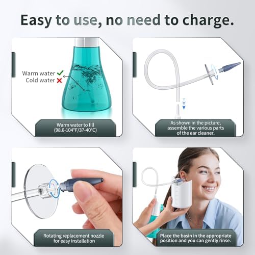 Ear Wax Removal, Ear Cleaner, Ear Cleaning Kit, Manual Ear Irrigation Flushing System, Ear Wax Removal Kit, Safe and Effective to Clean Ear Built Up Wax