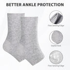 2 Pairs Bamboo Compression Socks, Soft Bamboo Foot Ankle Sleeves, Suitable for Cold Protection Against Swelling of Feet and Sprains (Gray, One Size)