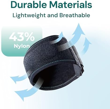 OPPO RE300 Adjustable Tennis Elbow Strap - Breathable Brace for Tennis & Golfers Elbow Pain Relief - Tendonitis Support for Men & Women (Black, One Size, 1-Pack)