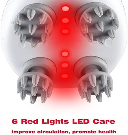 Electric Scalp Massager with red Light Therapy,Waterproof Head Massager with 108 nodes,4 Modes,Wireless Charging to Relieve deep Tissue Pressure