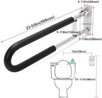 HECASA Toilet Grab Bar 23.6 Inch Flip Up Handicap Grab Bars Rails Folding Support for Elderly Disabled Pregnant Woman Bathroom Shower Safety Toilet Safety Rail