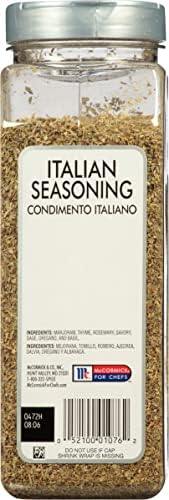 McCormick Culinary Italian Seasoning, 6.25 oz - One 6.25 Ounce Container of Italian Seasoning Blend for Mediterranean Cuisine, Perfect for Pasta Sauces, Meatballs, Pizza, Soups, Chicken and More