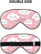 Sleep Eye Mask Girly Clouds and Stars Sleep Mask for Women Men Comfortable Eye Mask with Adjustable Strap Soft Eye Cover Blindfold for Travel Yoga Nap Shift Work