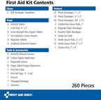 First Aid Only 91248 OSHA-Compliant First Aid Kit, All-Purpose 50-Person Emergency First Aid Kit for Business, Worksite, Home, and Car, 260 Pieces