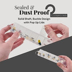 2Pcs Weekly Pill Box Organiser 7-Day Travel Dosset Box Portable Tablet Organizer Medicine Storage Box Pill Dispenser | Medium Medication Organizer - 2 Times a Day for Pills/Fish Oil/Vitamins (Clear)