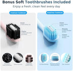 Aluminum Toothbrush Travel Case with 2 Soft Bristle Toothbrushes, Portable Complete Toothbrush Travel Kit, Toothbrush Holder for Bathroom, Camping, Business Trip