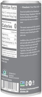 Natierra Himalania Himalayan Fine Pink Salt Shaker | Unrefined & Non-GMO | 6 Ounce