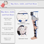 SFKLYU Knee Support Brace, Hinged Hip Abduction Brace, Hip Knee Ankle Foot Orthosis for Leg Fracture, Lower Limb Paralysis,Left,S