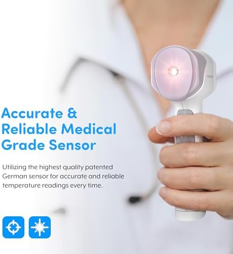 Medical Grade FSA-HSA Eligible Heavy Duty Touchless Infrared Forehead Thermometer, for Adults & Baby Digital Thermometer Gun, 1s Instant Results