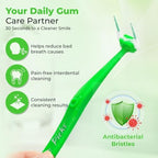 Interdental Brushes for Teeth Cleaning, Soft Bristled Between Teeth Cleaner with Handle & Replaceable Heads (Purple)