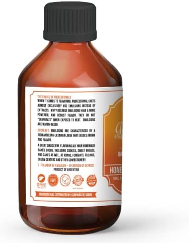 Gusteau's - Honey Nut Flavor Bakery Emulsion, 4 fl oz (100ml) Alcohol Free, Sugar Free, Kosher (Honey Nut)