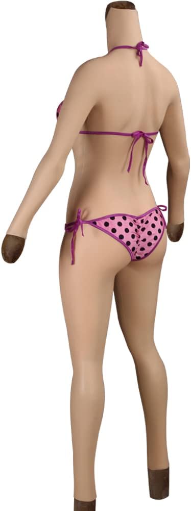 7th Generation Oil-free Silicone Body Suit Breastplate for Crossdresser Drag Queen Transgender Can Insert and Pee (Ivory White, E Silicone Filler)