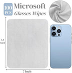 Eorbow 100 Pack Microfiber Glasses Cleaning Cloth, Ultra Soft Eyeglasses Wipe Suede, Washable Cleaner for Lens, Screens, Cameras, Phones, Electronics (7×6 Inch, Gray)