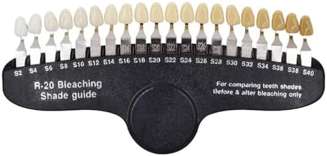 Teeth Whitening Shade Guide - 20 Shades Eco-Friendly ABS Plastic, Lightweight & Durable Tooth Color Book for Dentists, Labs, Veneers, Crowns