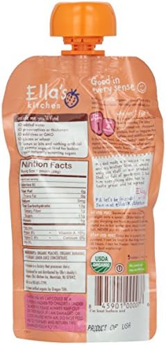 Ella's Kitchen Organic Stage 2, Peaches + Bananas, 3.5 Ounce