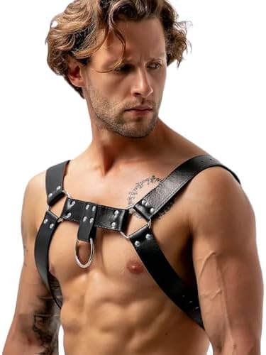 Men's Faux Leather Body Chest Harness Belt Shoulder Cage Belt Party Costume, Sexy Punk Body Harness, Cosplay Nightclub Sexy Punk Clubwear