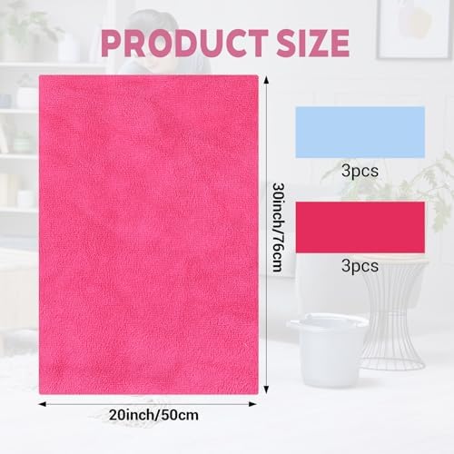 6 Pcs Multicolor Extra Large Microfiber Cleaning Cloth 30 x 20 Inch Reusable Thick Cleaning Towel Washable Solid Color Microfiber Towel for Home Office Window Cars Glass