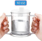 Eaasty 6 Pcs Adult Sippy Cup for Elderly, 10 oz Plastic Spill Proof Cups with 2 Handles for Adult Elderly Care Hospital Drinking Mug Easy to Grasp Handles for Hot and Cold Beverages (White)