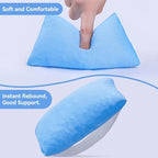2PC Palm Protector Filled with PE Hose, Hand Contracture Cushions Made of Blue Breathable Fabric, Finger Grip with Elastic Band for Stroke Hand, Arthritis Parkinson Dementia