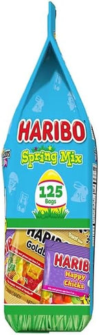 HARIBO Spring Mix Gummy Candy, 125 Bags (50 oz Total) – Goldbears, Happy Hoppers & Happy Chicks Assorted Gummies