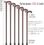 Wooden Walking Cane with 5 Height for Men and Women, Handmade Wood Cane with Comfort Grip Handle, Supportive Mobility Aid for Seniors, Fashionable & Classic Lightweight Stick
