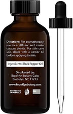 Brooklyn Botany Black Pepper Essential Oil - 100% Pure and Natural - Premium Grade Oil with Dropper - for Aromatherapy and Diffuser - 1 Fl Oz