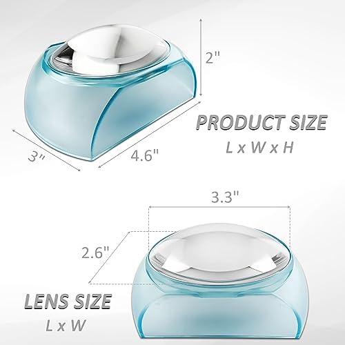 MAGDEPO 5X Desktop Dome Magnifier Paperweight 3 inch Magnifying Glass Optical Oval Acrylic Lens for Seniors with Low Vision or People Reading Books, Bible, Newspaper, Maps, Fine Print, Coins, Stamps