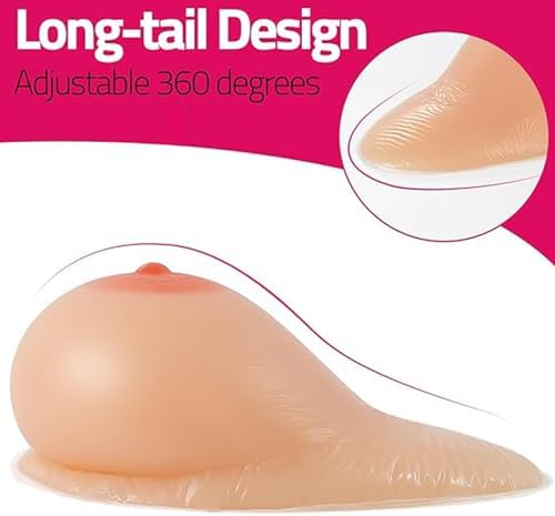 Sagging Shaped Silicone Breast Forms Self-Adhesive Fake Boobs for Mastectomy Prosthesis Bra Enhancers Inserts Crossdresser Transgender Cosplay(C Cup, Nude)