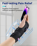 Carpal Tunnel Wrist Brace Night Support with 3 Metal Splints for Sleeping and Soft Thumb Opening, Adjustable Wrist Support Hand Brace for Tendonitis Arthritis Sprains, 1 Unit, Right Hand