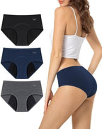 TANSTC Period Underwear for Women Heavy Flow Leakproof Menstrual Panties Postpartum Hipster Briefs 3 Pack