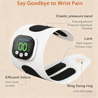 Rechargeable Adjustable Electric Wrist Massager, Portable Cordless Hand Heating Pad with 8 Modes, 30 Intensity Levels, Wrist Massage Machine Wearable Hand Heating Pad for Daily & Sports (White)