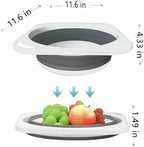 Portable Collapsible Wash Basin, Foldable Dish Tub Space-Saving for Kitchen, Camping, Travel, Laundry, Bottles (Gray 1 Pack)