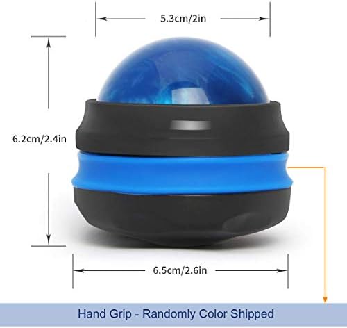 Coolrunner Massage Ball, Manual Roller Massager, 2-Pack Handheld Self Massage Therapy and Relax Full Body Tools for Sore Muscles, Shoulders, Neck, Arms, Legs, Back, Foot, Body (Blue+Purple)