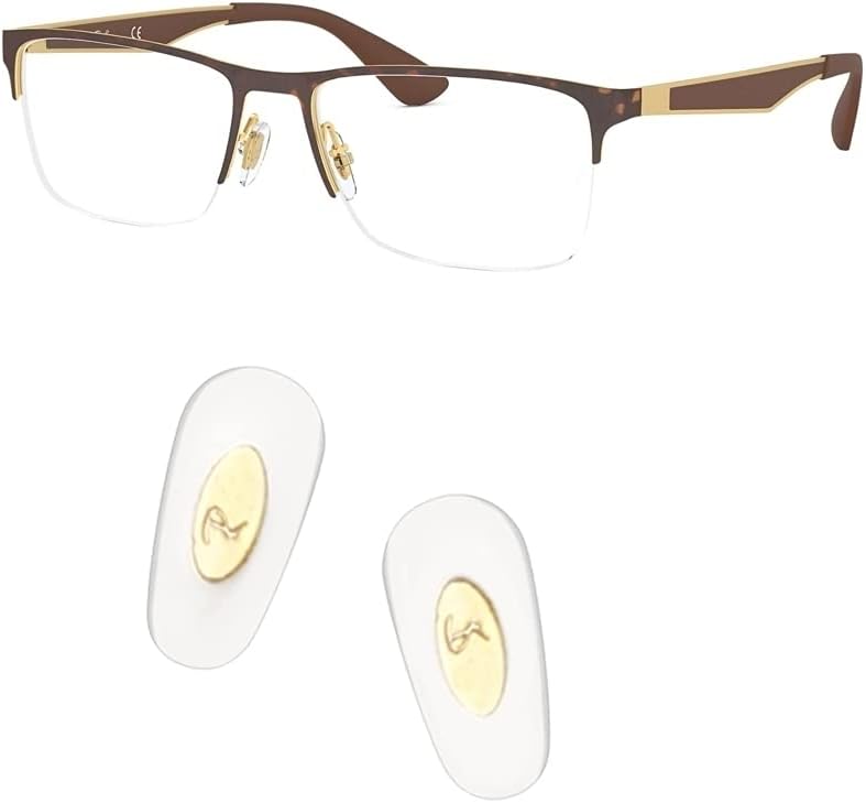 Replacement 14mm Push-in Nose Pads for Ray Ban RB6335 Glasses Repair Kits,Bonus Lens Cloth (14mm,Golden)