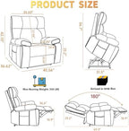Extra Large Dual Motor Power Lift Recliner Chair, Lift Chair with Massage and Heat for Elderly, Lay Flat Recliner, Standing Assistance, Stainless Steel Cup Holders, Chenille Beige