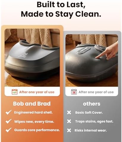 BOB AND BRAD Shiatsu Foot Massager with Heat and Remote,FSA Eligible HSA Deep Kneading Electric Feet Massager for Plantar Fasciitis, Fits US Size 12