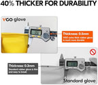 Vgo... 3-Pairs Reusable Household Gloves, Rubber Dishwashing gloves, Extra Thickness, Long Sleeves, Kitchen Cleaning, Working, Painting, Gardening, Pet Care (Size L, Yellow, HH4601)