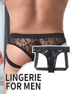 ohmydear Lace Jockstrap with Elastic Band Sexy Underwear Lingerie Panties See Through Jock Straps for Men Bottom S-XL